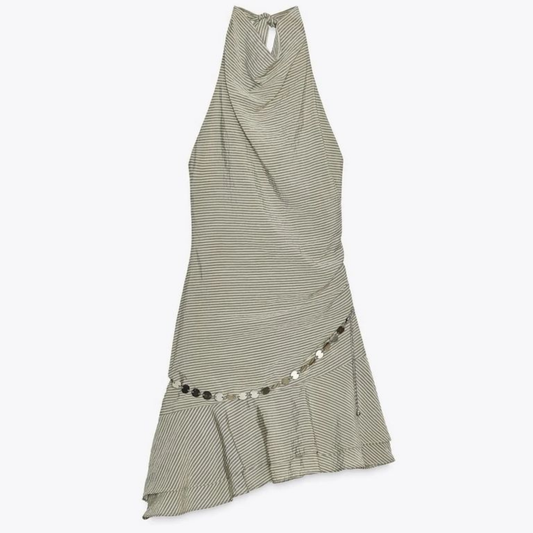 Zara Striped Halterneck Dress