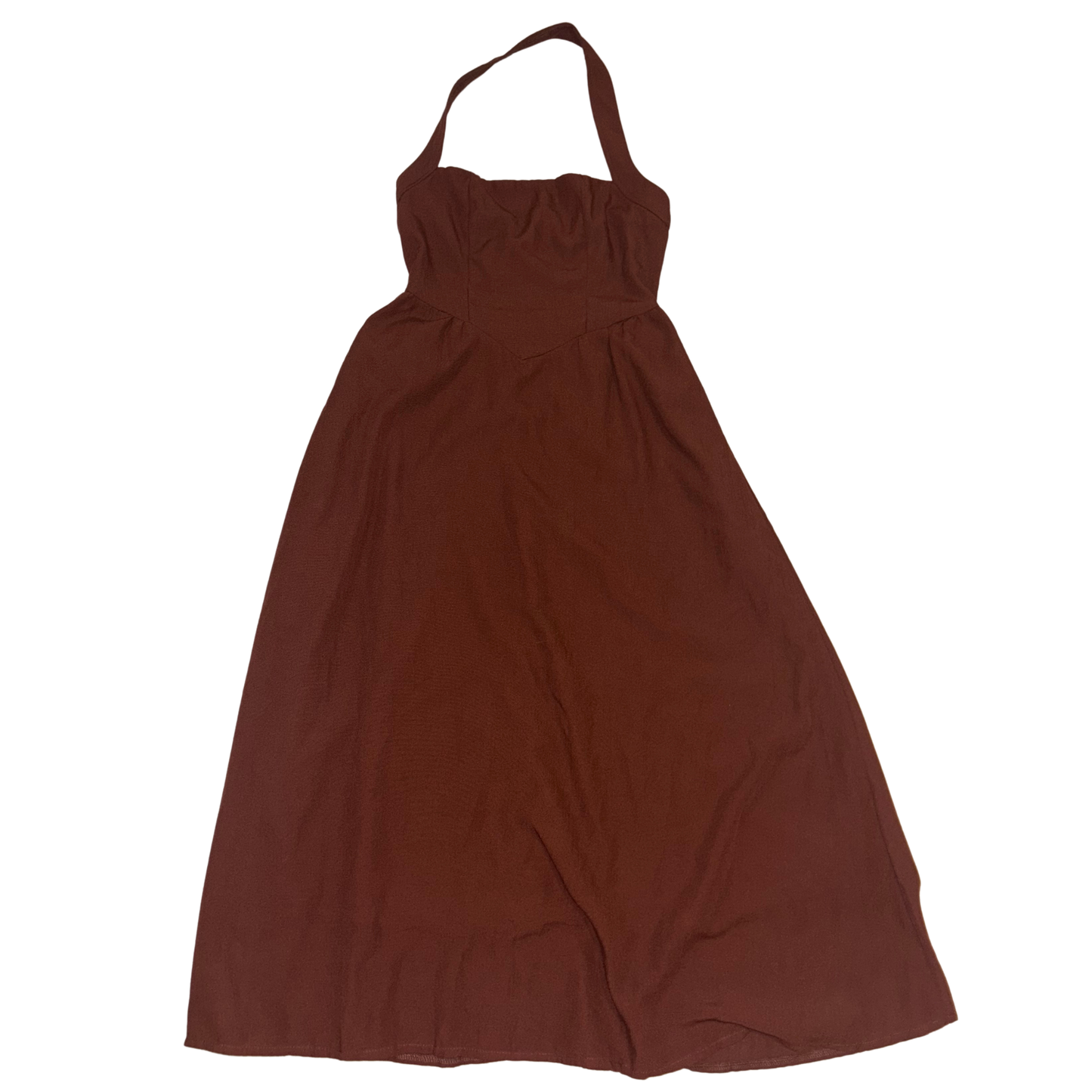 Brown Halterneck Maxi Dress