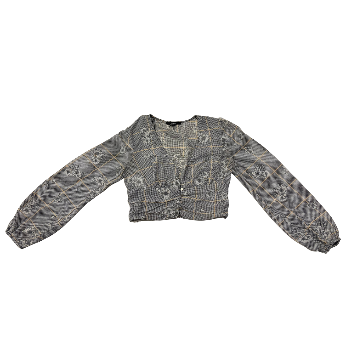 Forever 21 V Neck Long Sleeve Top