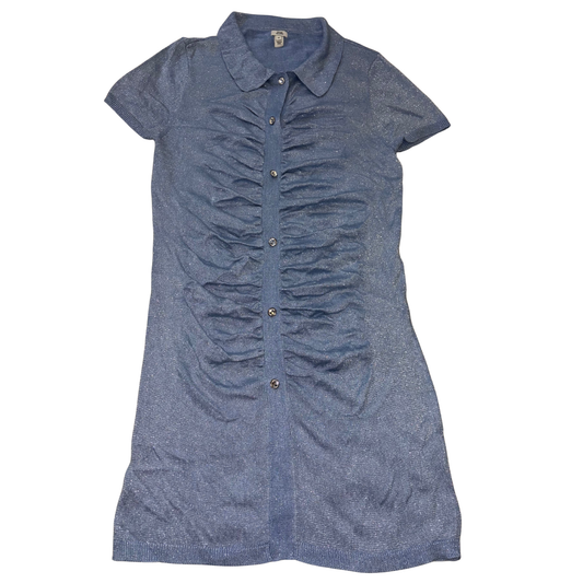 River Island Blue Glitter Mini Dress