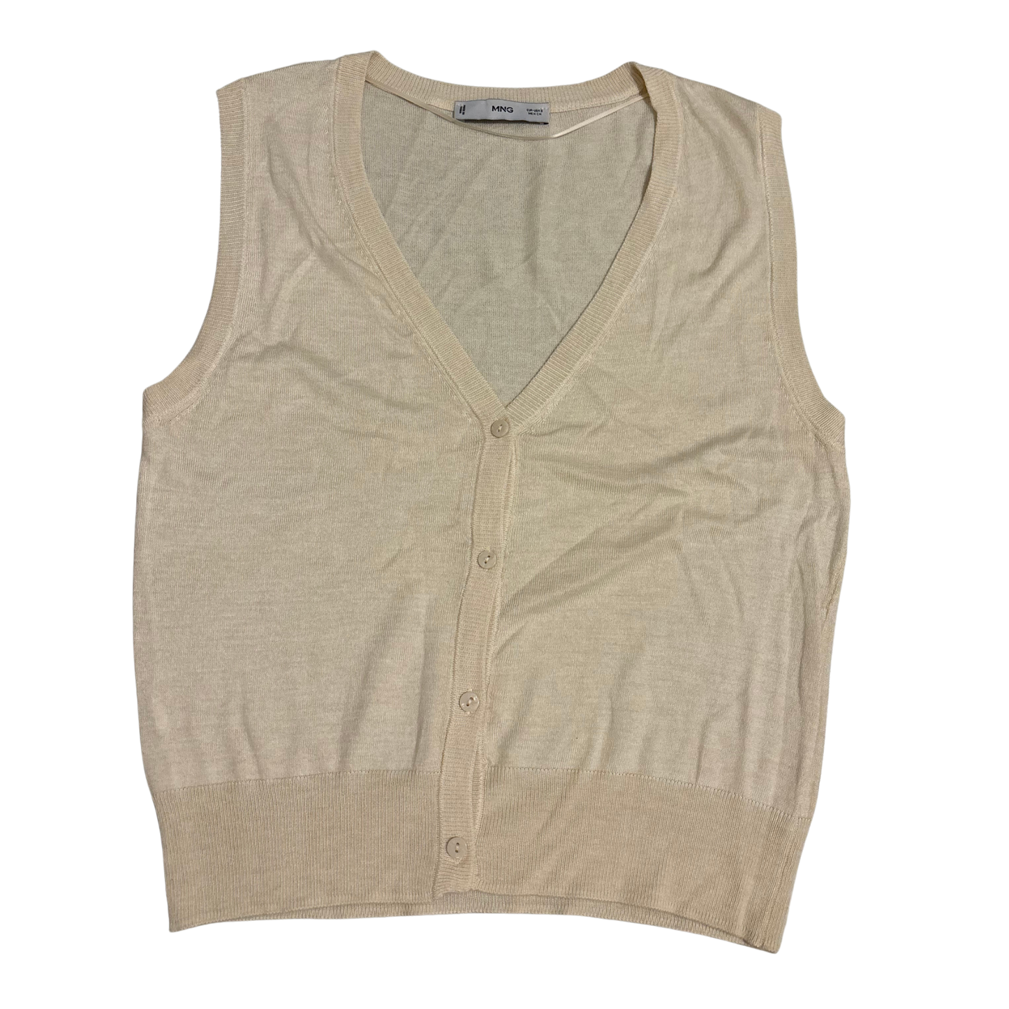 Mango Cream Knit Waistcoat