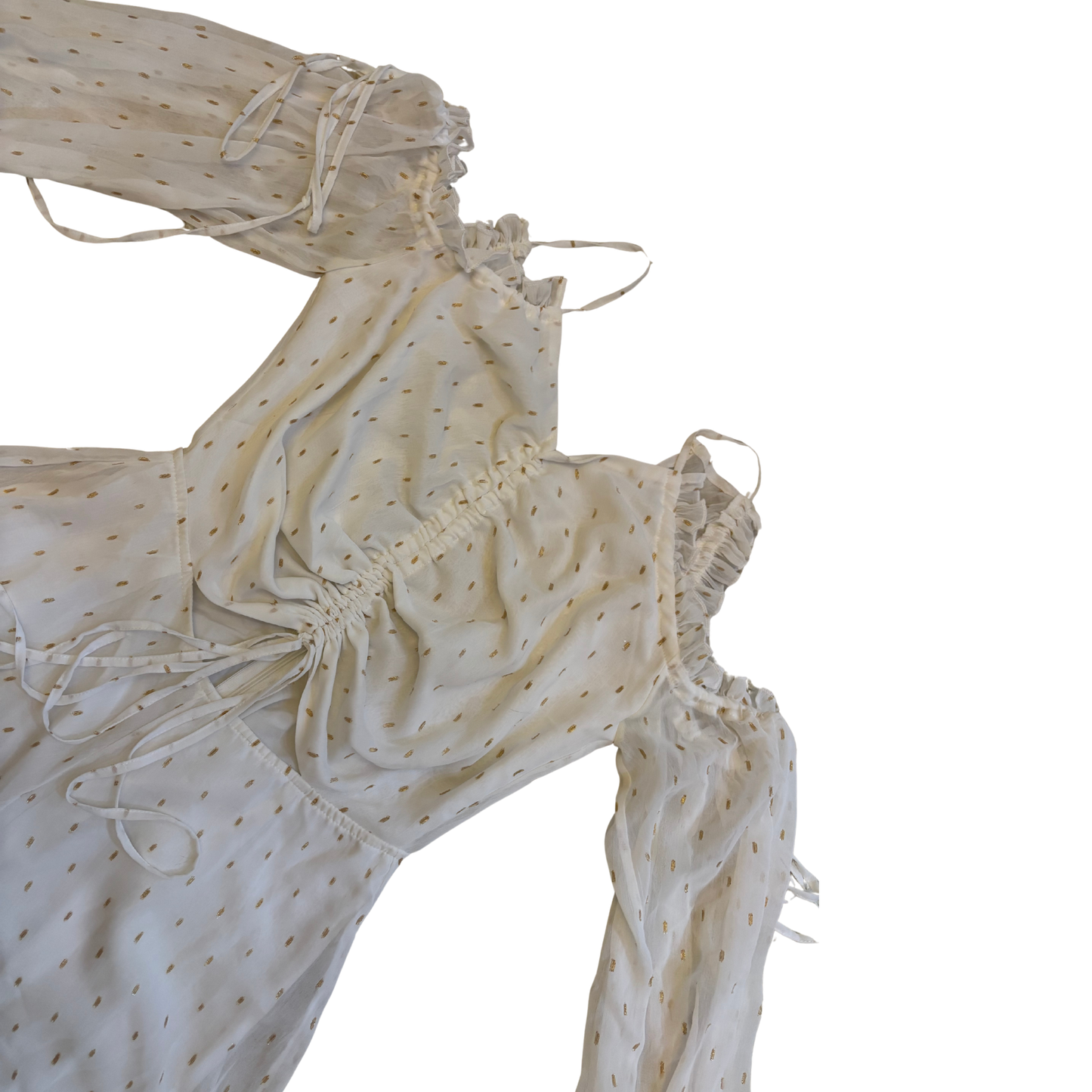 White & Gold Mesh Playsuit