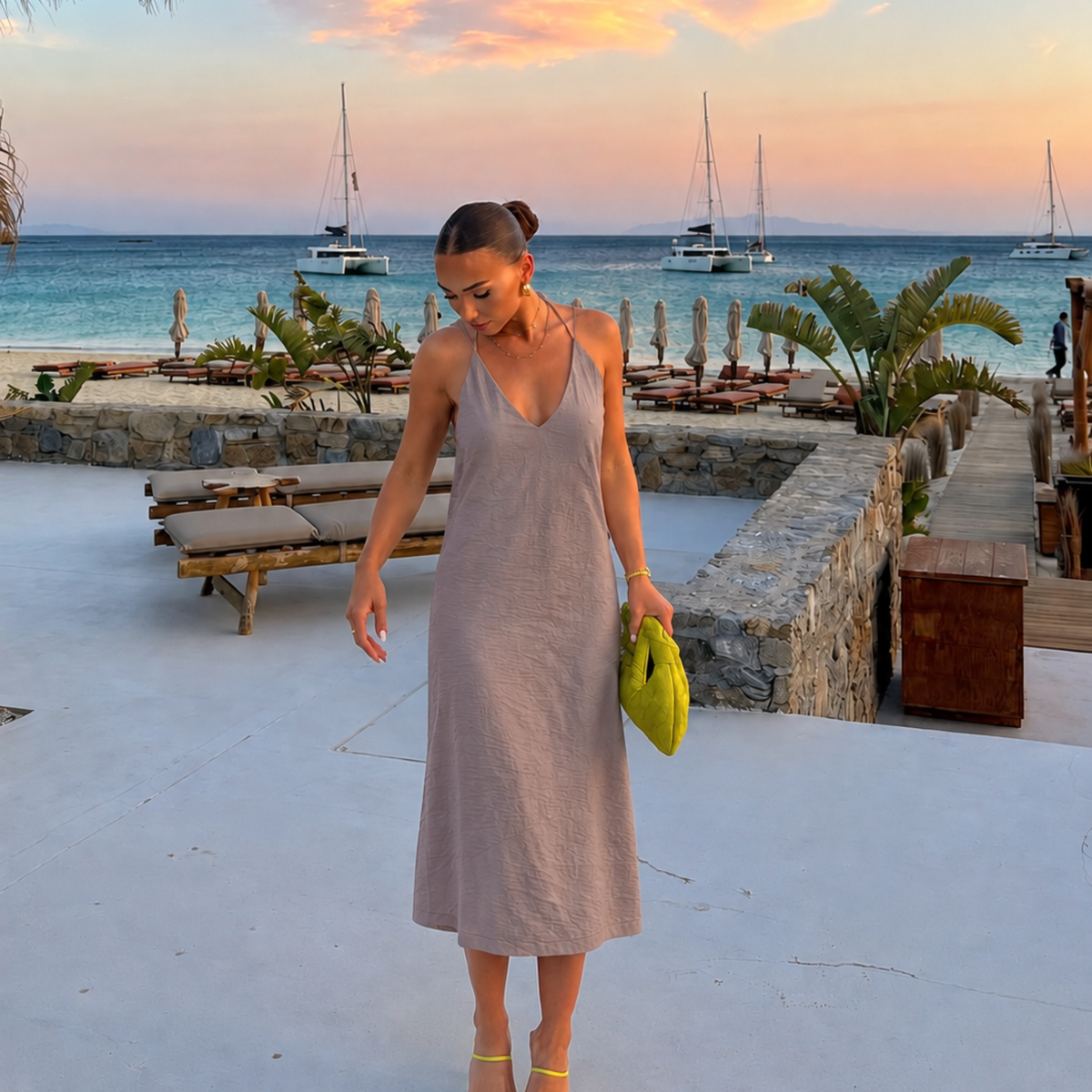 COS Mauve Flowy Maxi Dress