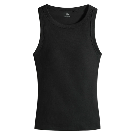 Next Black Ribbed Halterneck Top