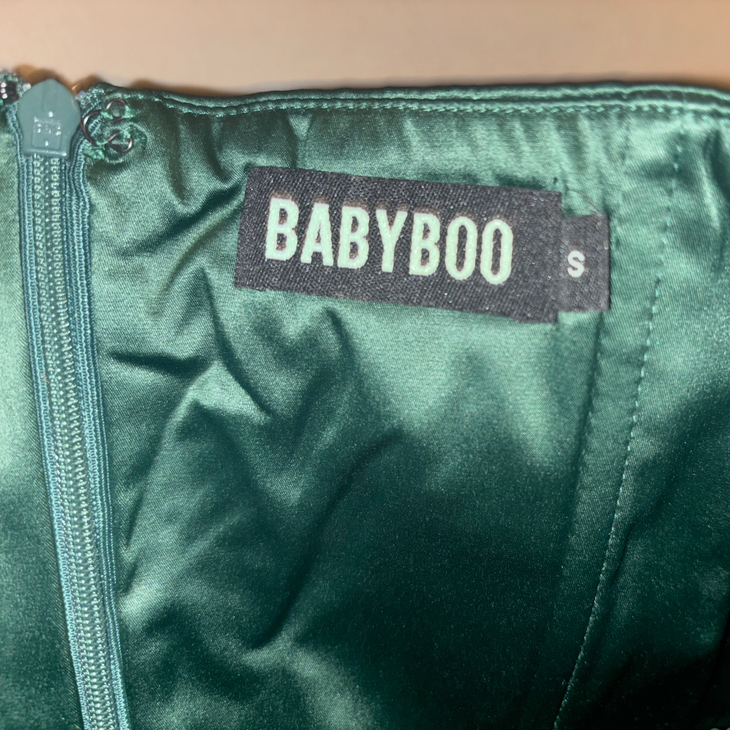 Babyboo Green Satin Mini Dress
