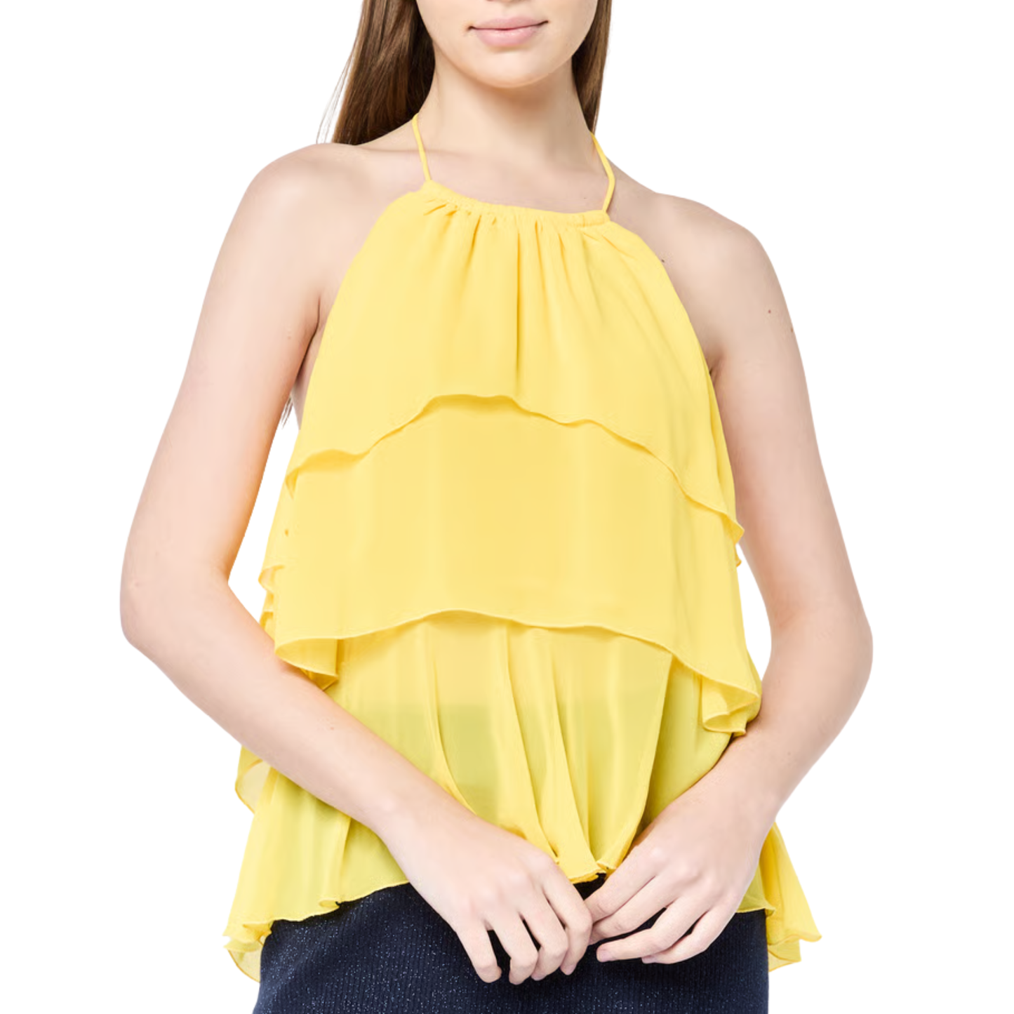 Yellow Flowy Halterneck Top