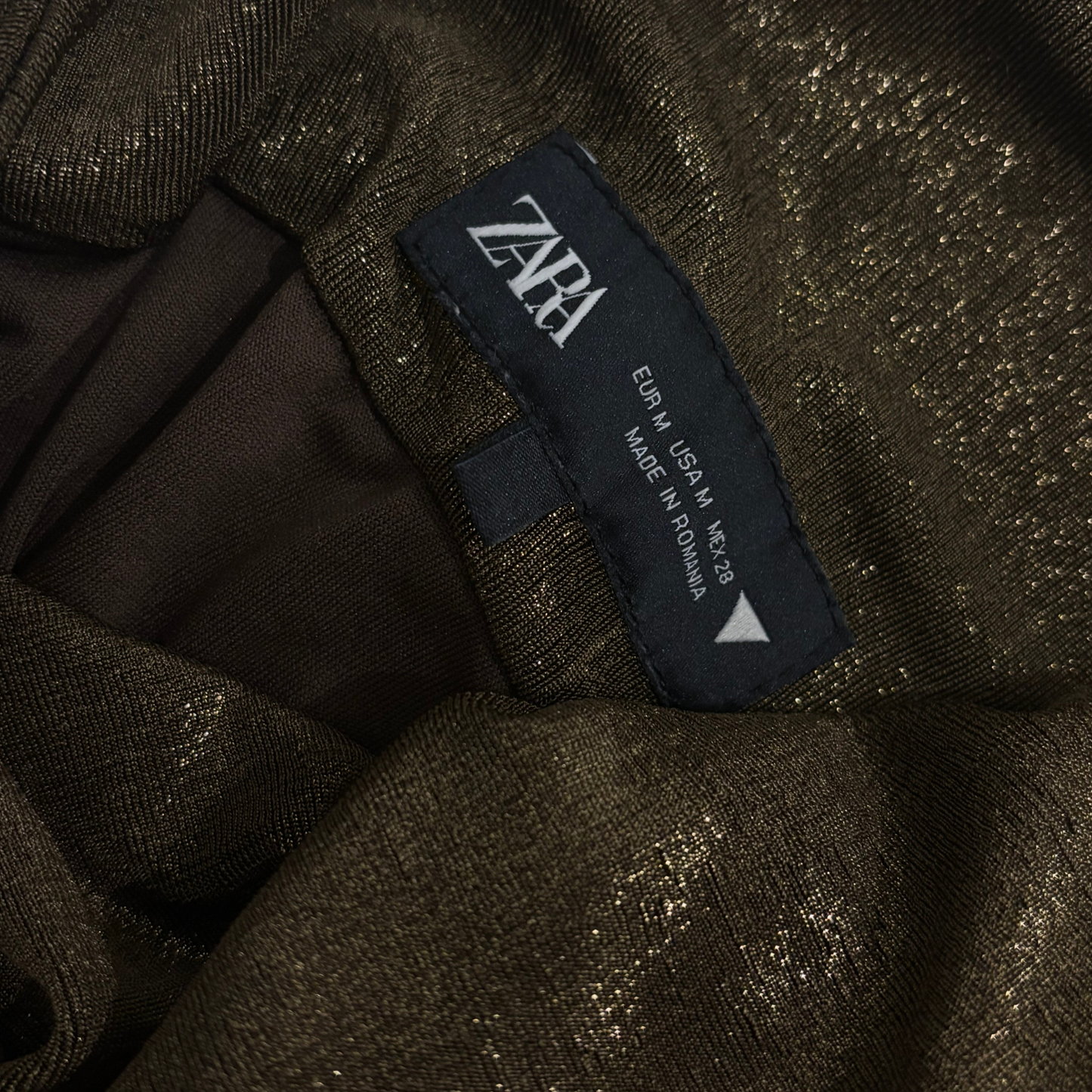 Zara Brown Lurex Maxi Dress