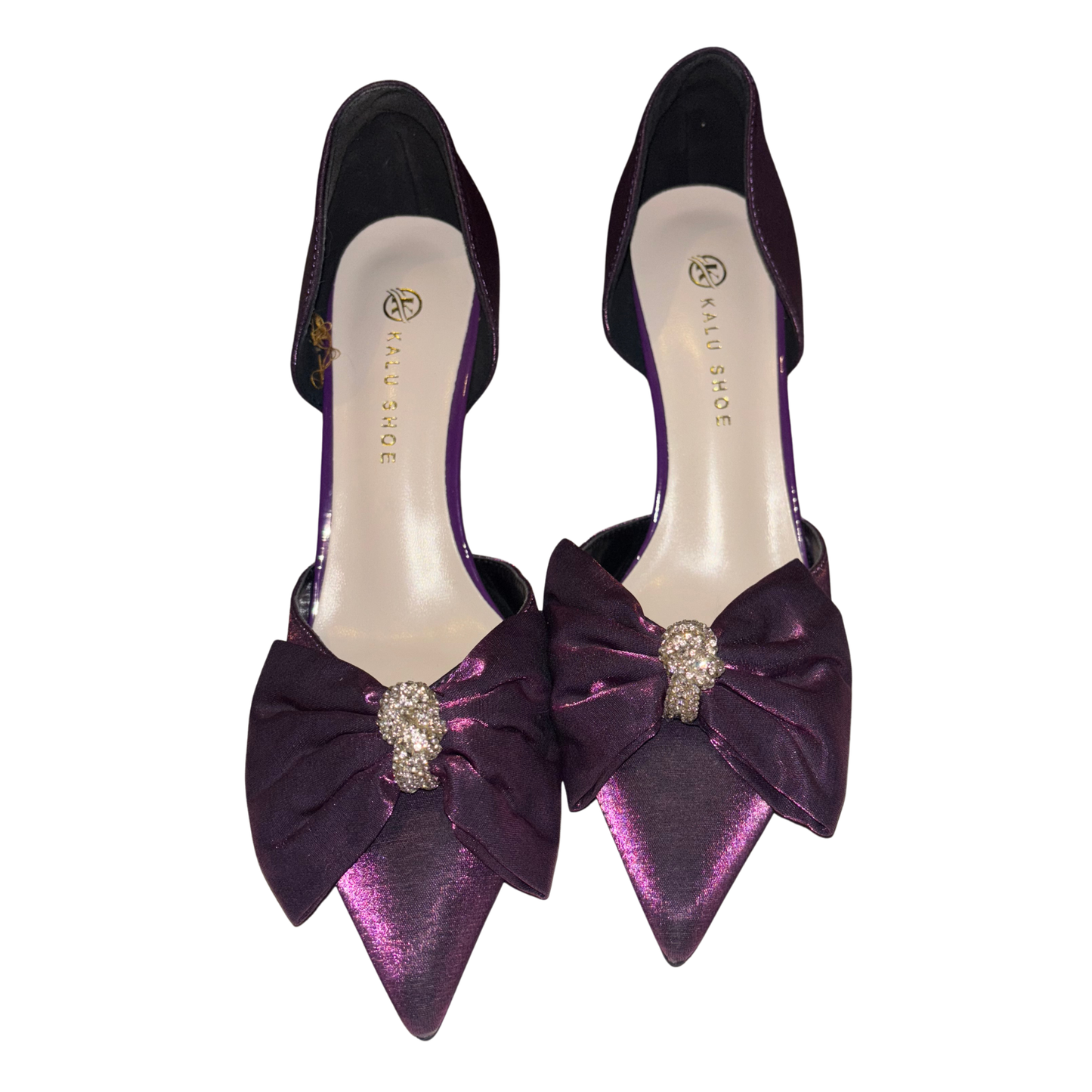 Purple Velvet Bow Heels