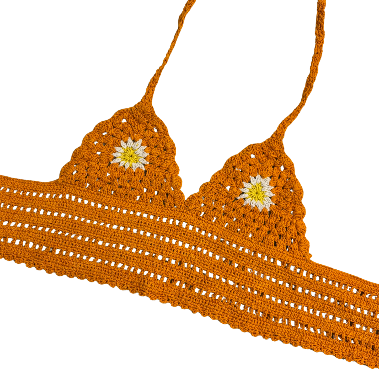 ASOS Orange Sunflower Crochet Crop Top