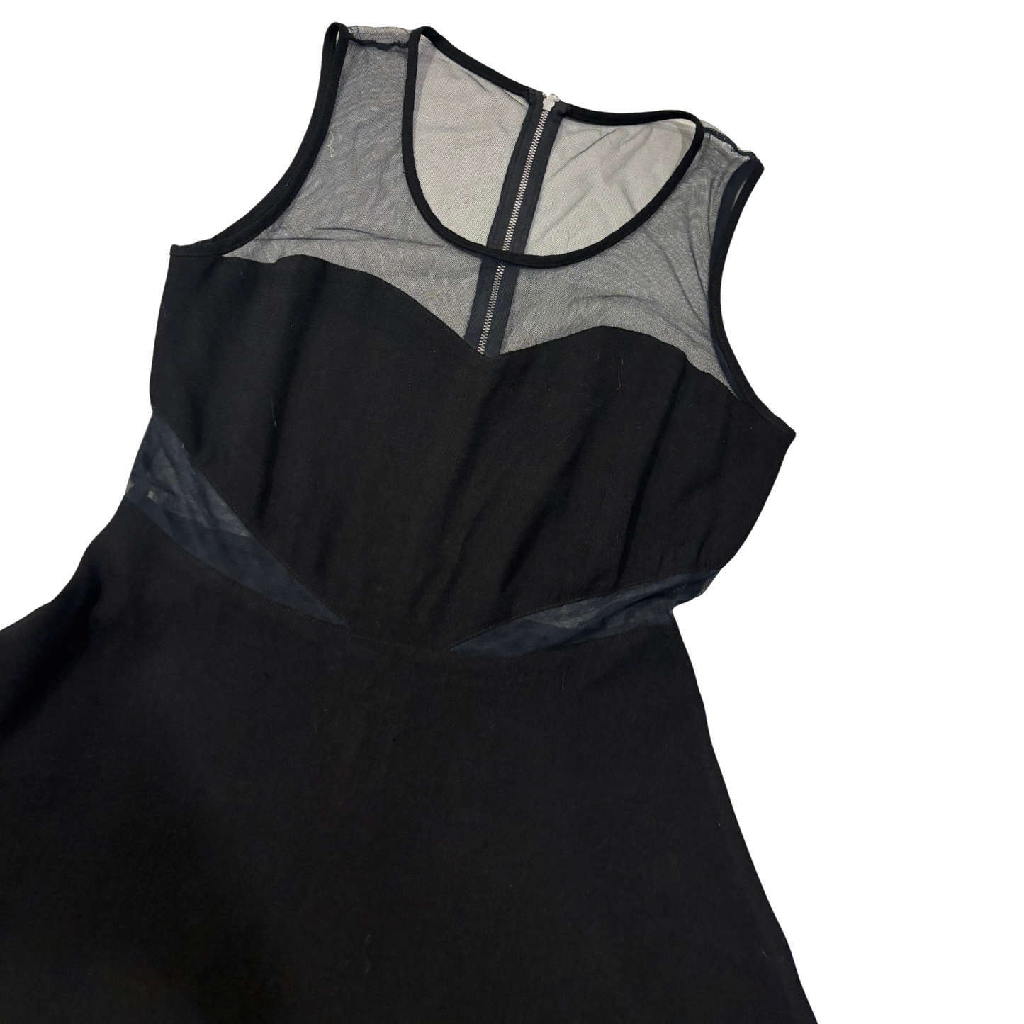 Black Mesh Cut Out Mini Dress