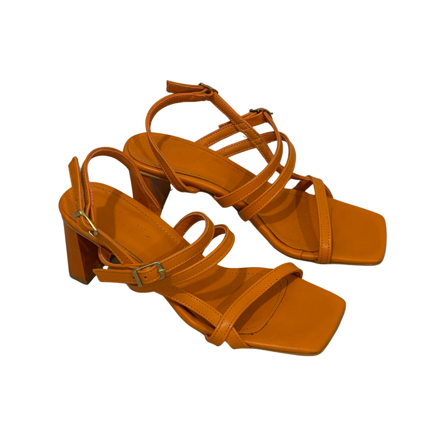 Orange Strappy Heels