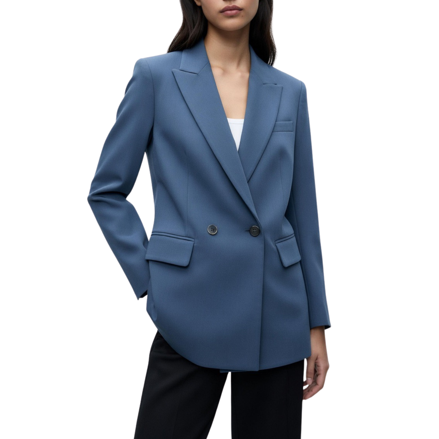 Zara Blue Double Breasted Blazer