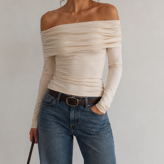 H&M White Off Shoulder Top