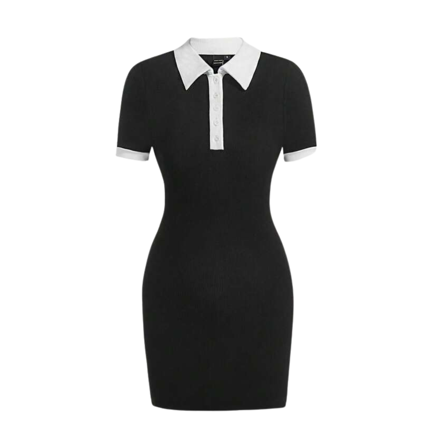 Black & White Ribbed T-Shirt Dress