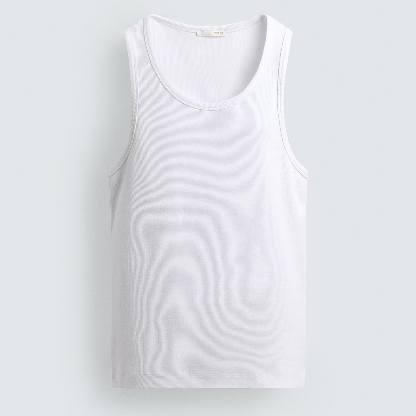 White Ribbed Tank Top