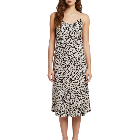 All Saints Cheetah Print Satin Maxi Dress