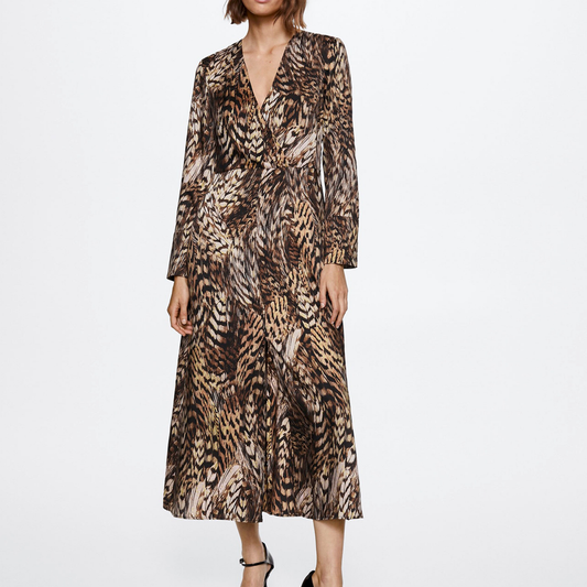 Mango Animal Print Maxi Dress