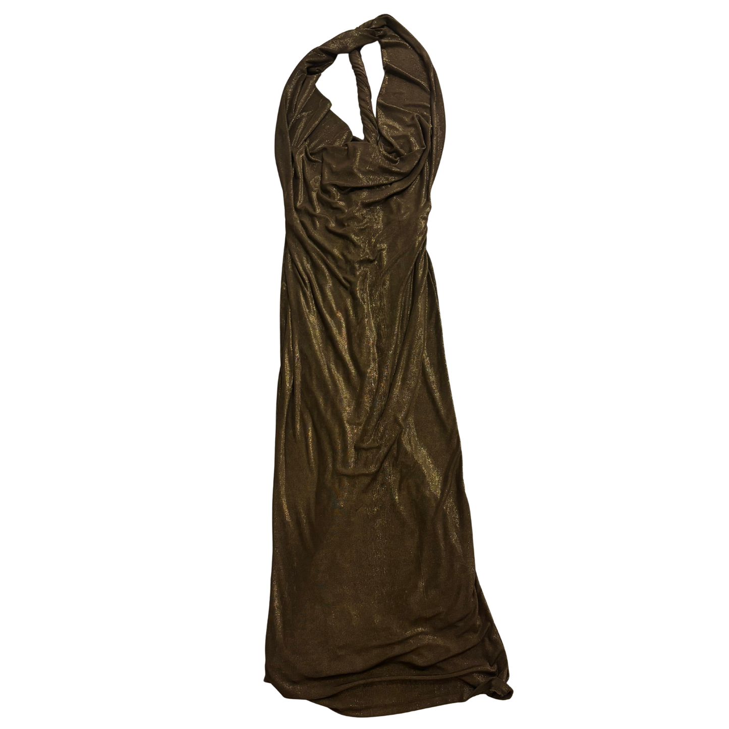 Zara Brown Lurex Maxi Dress