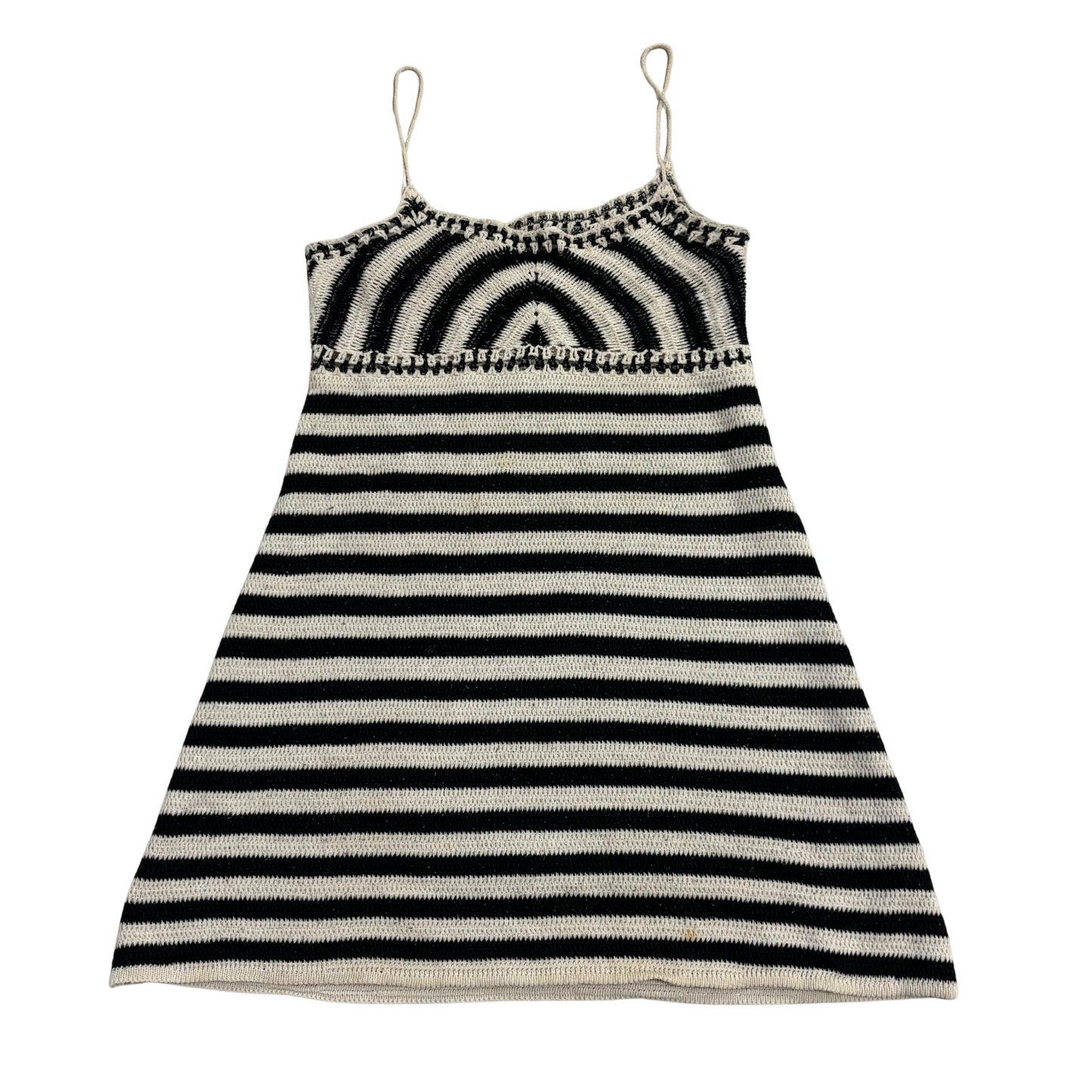 Zara Black & White Crochet Mini Dress