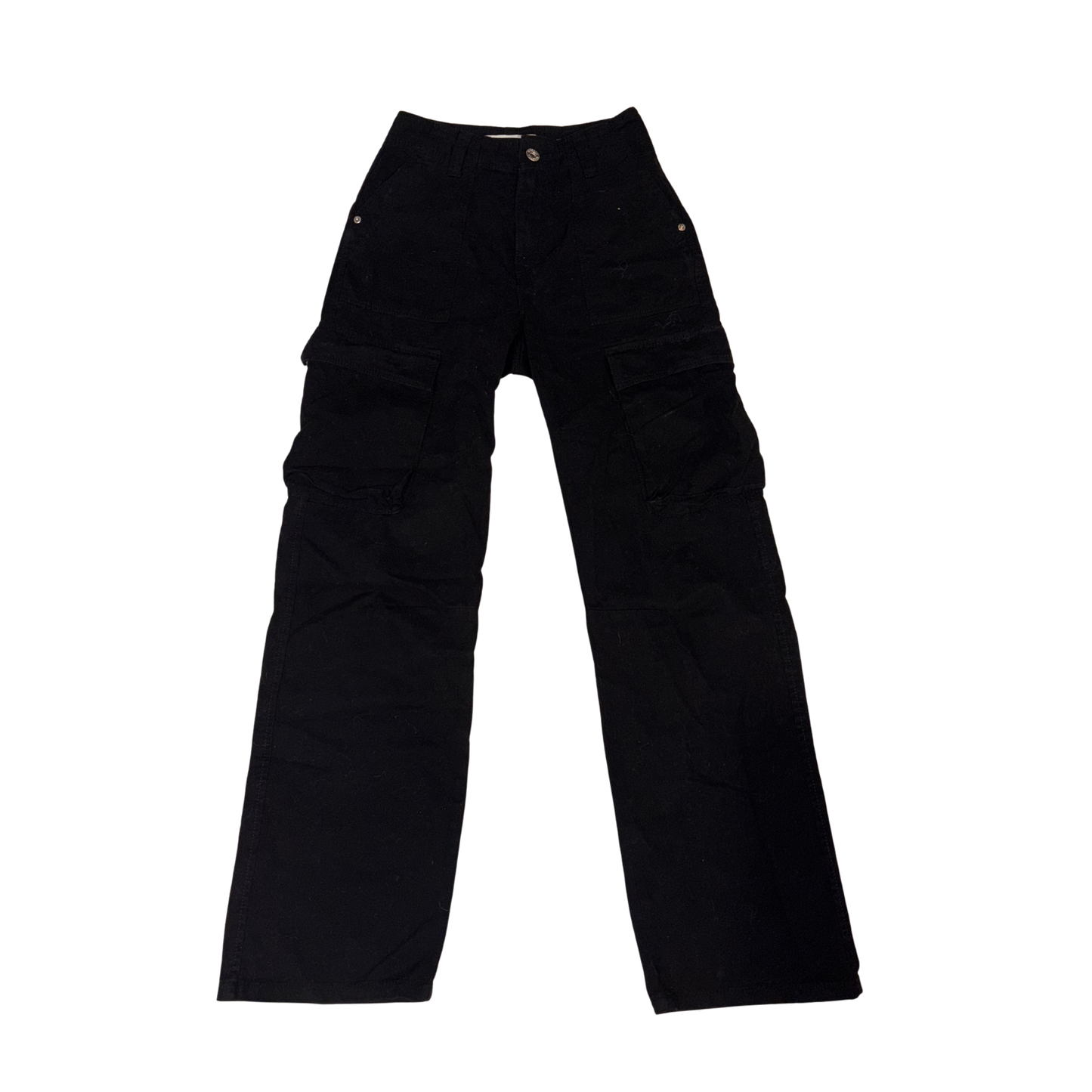 Bershka Black Wide Leg Cargos