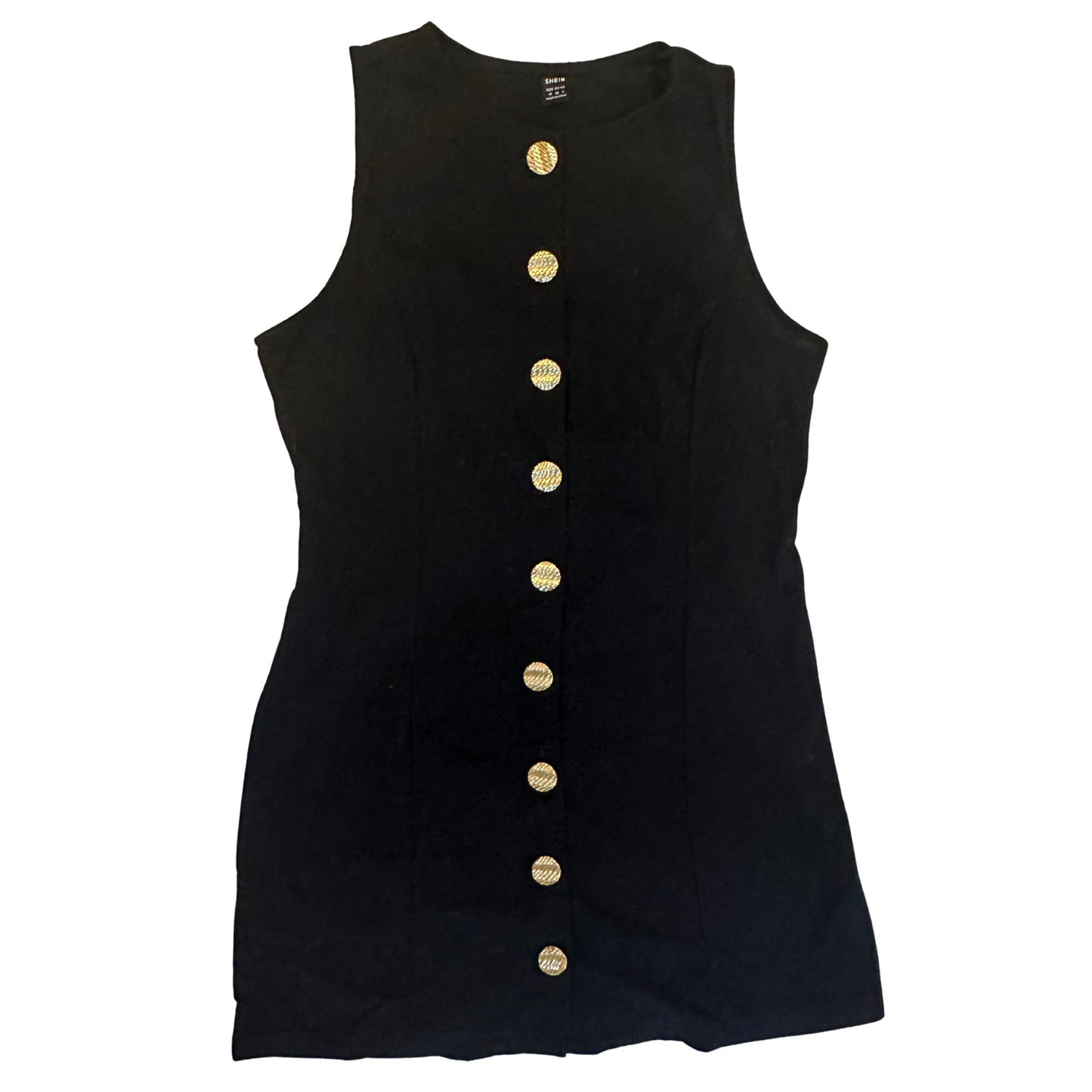 Black Button Up Mini Dress