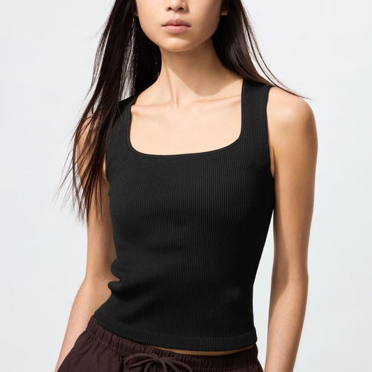 Uniqlo Black Ribbed Top