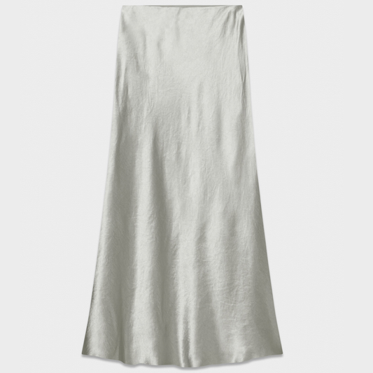 Amisu Blue Satin Maxi Skirt