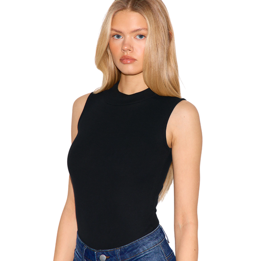 Miss Selfridge Black Ribbed Bodysuit