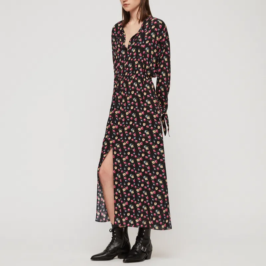 All Saints Floral Long Sleeve Maxi Dress