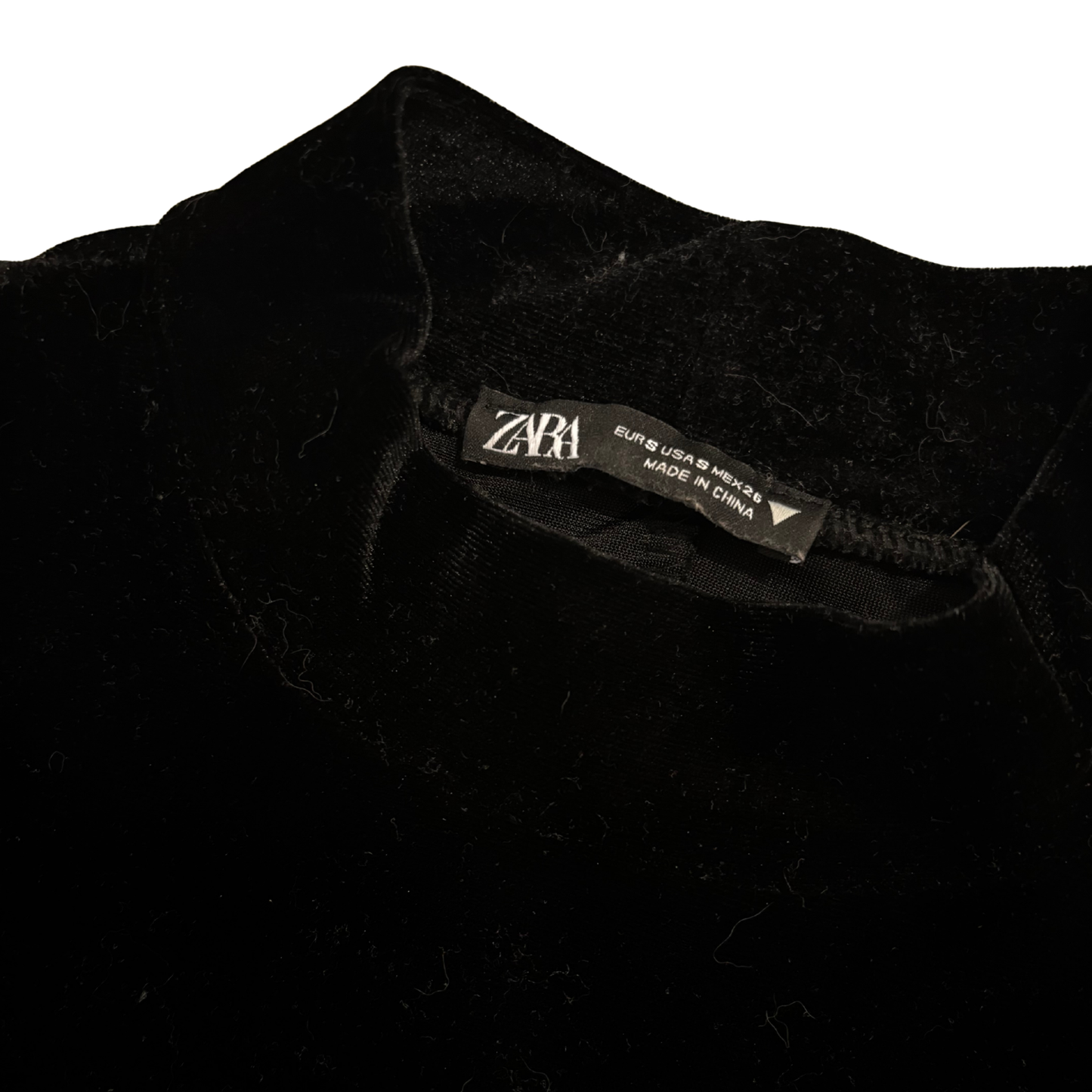 Zara Black Pearl Detail Long Sleeve Mini Dress
