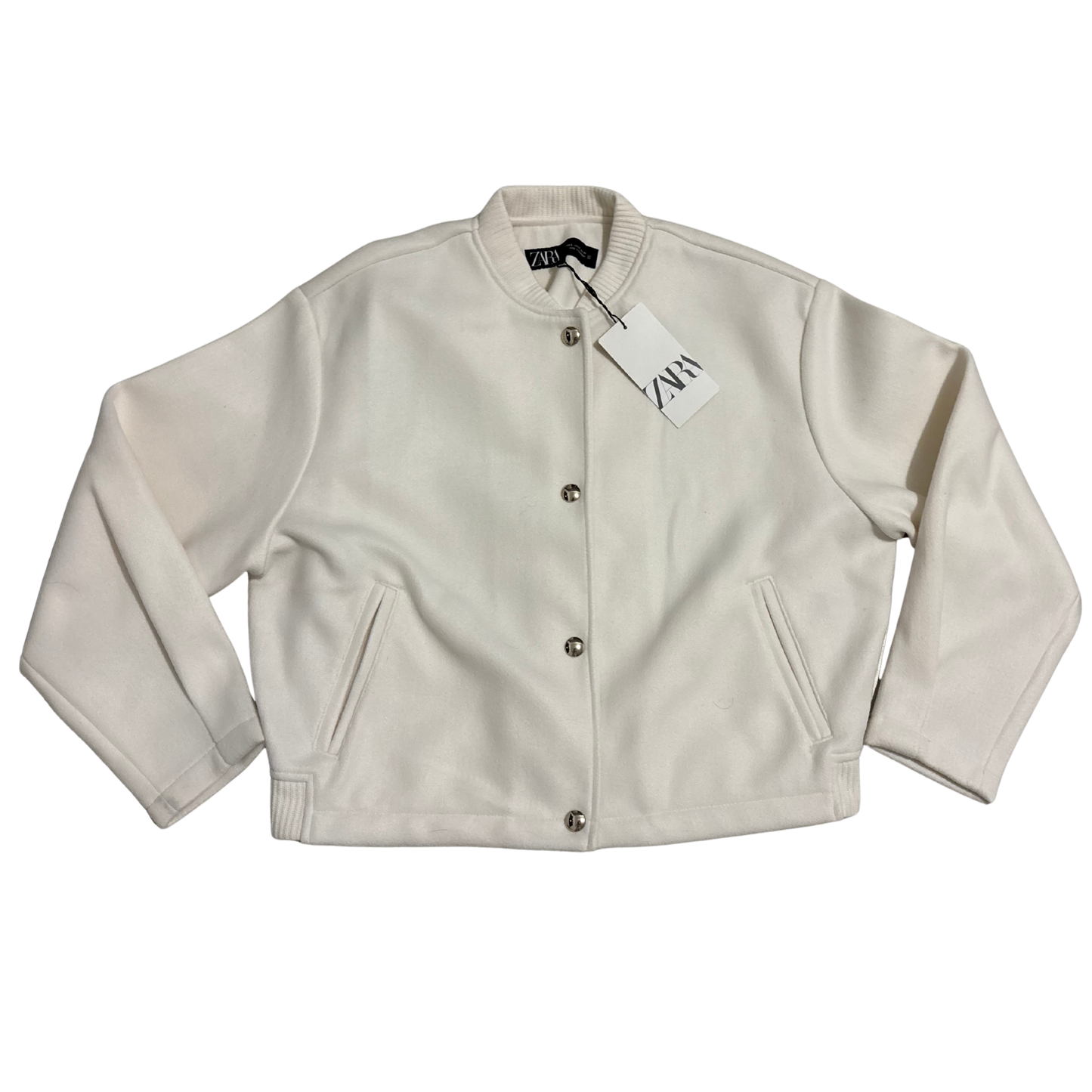 Zara White Bomber Jacket