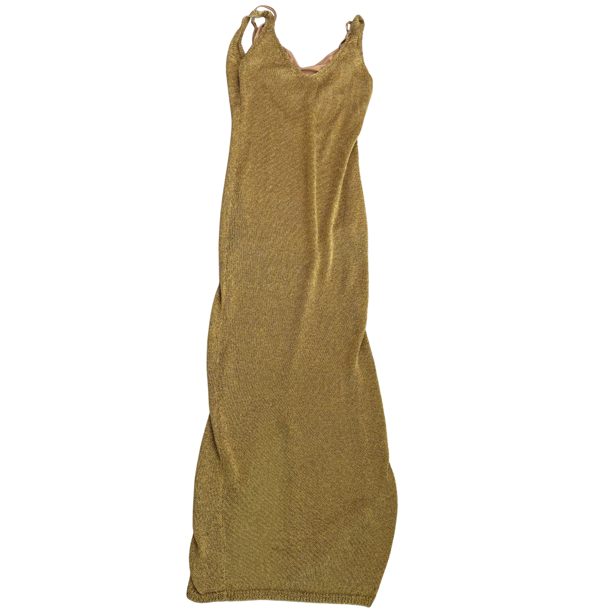 Fashion Nova Gold Knit Maxi Dress