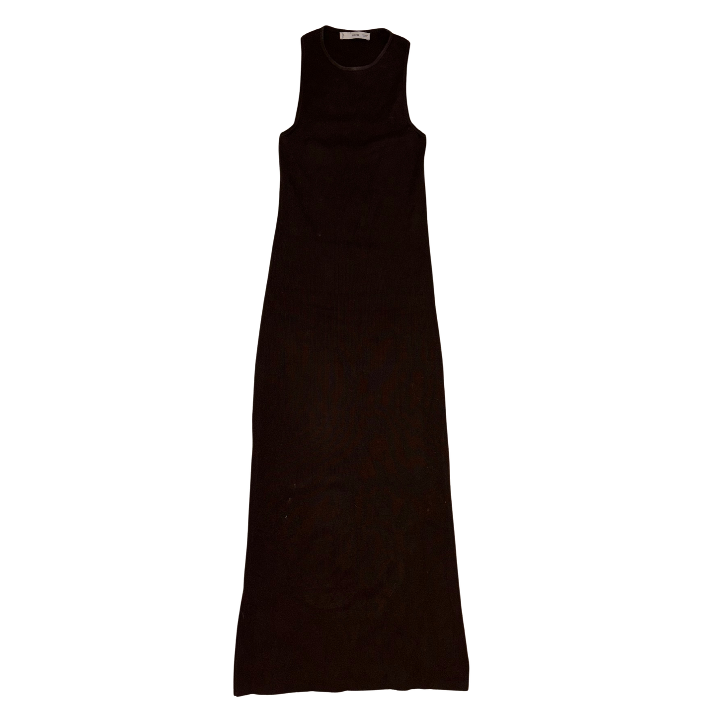 Mango Brown Ribbed Bodycon Maxi Dress