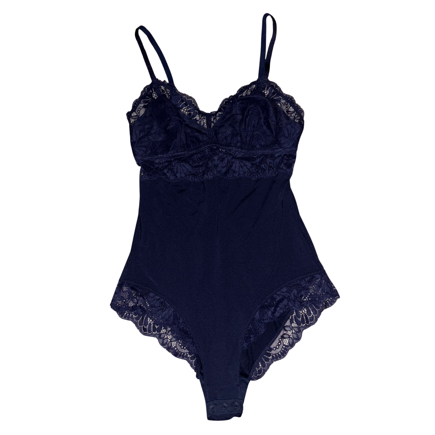 Navy Satin + Lace Bodysuit