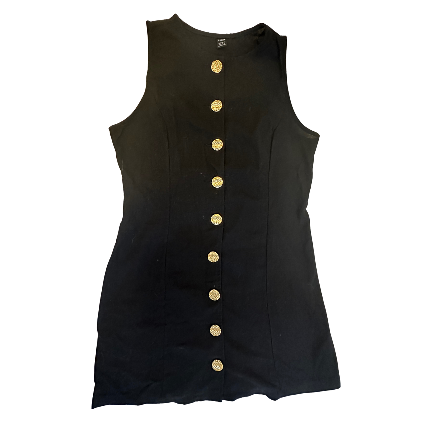 Black Button Up Mini Dress