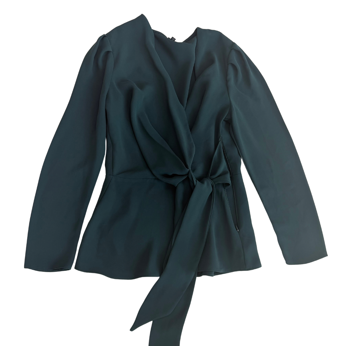 River Island Green Tie Front Top