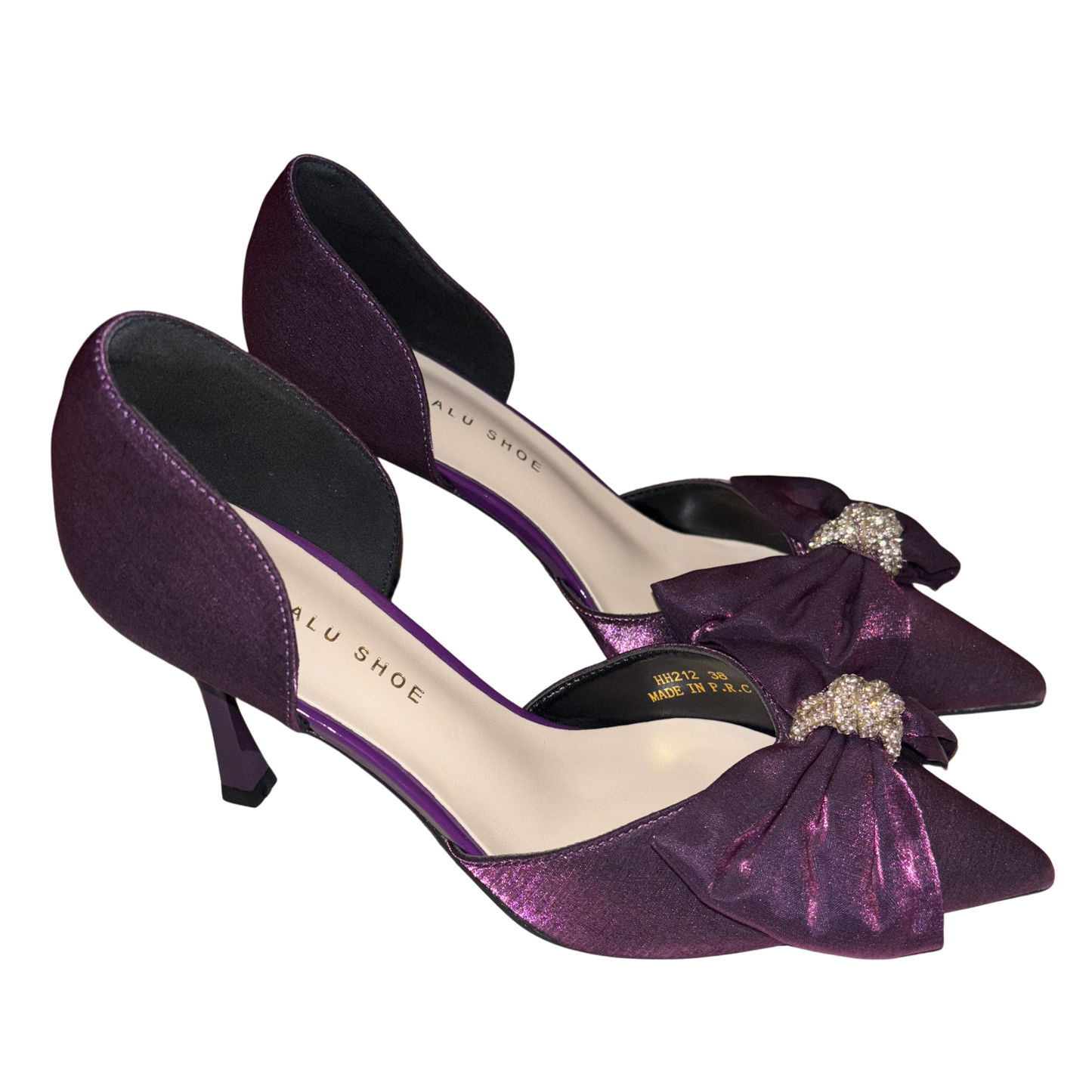 Purple Velvet Bow Heels