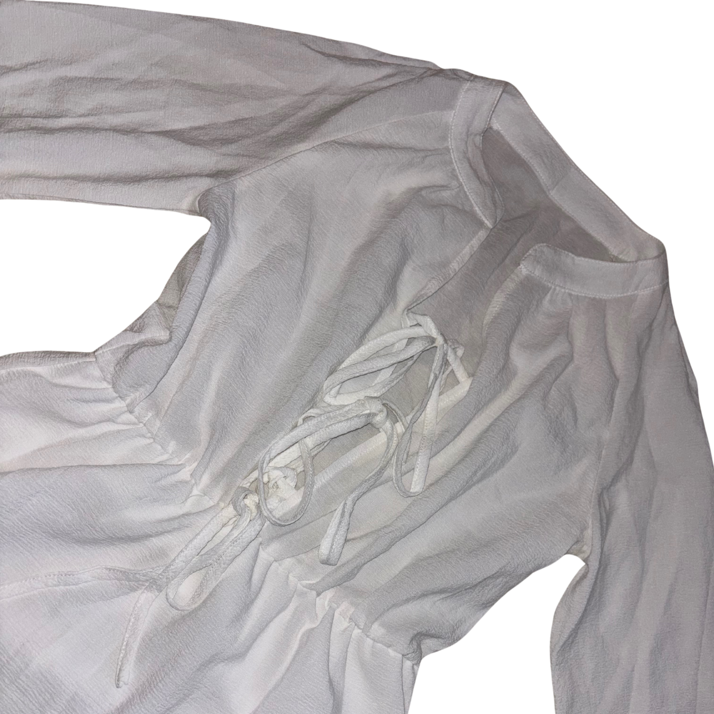 White Tie Front Mini Dress