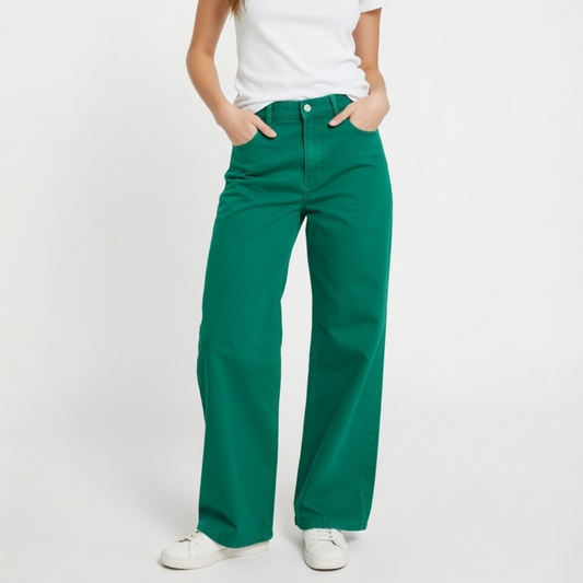 Lee Cooper Green Wide Leg Jeans