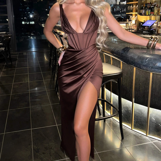 Babyboo 'Cordelia' Brown Maxi Dress