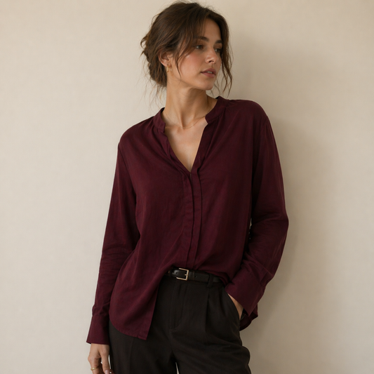 Burgundy Long Sleeve Shirt