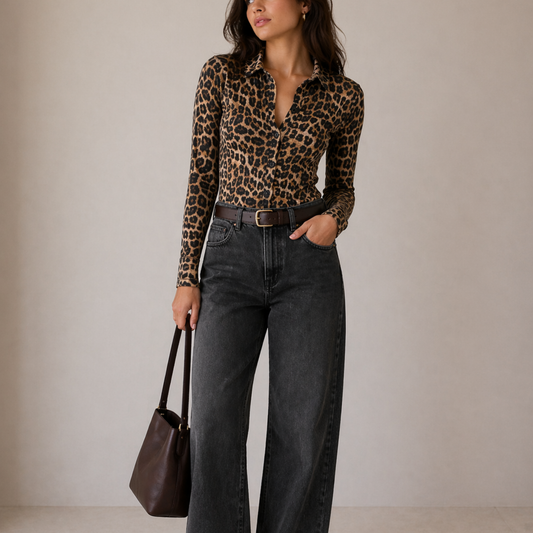 ASOS Sheer Leopard Print Shirt