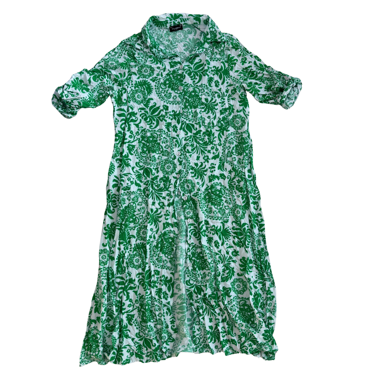 Desigual Green Patterned Midi Dress