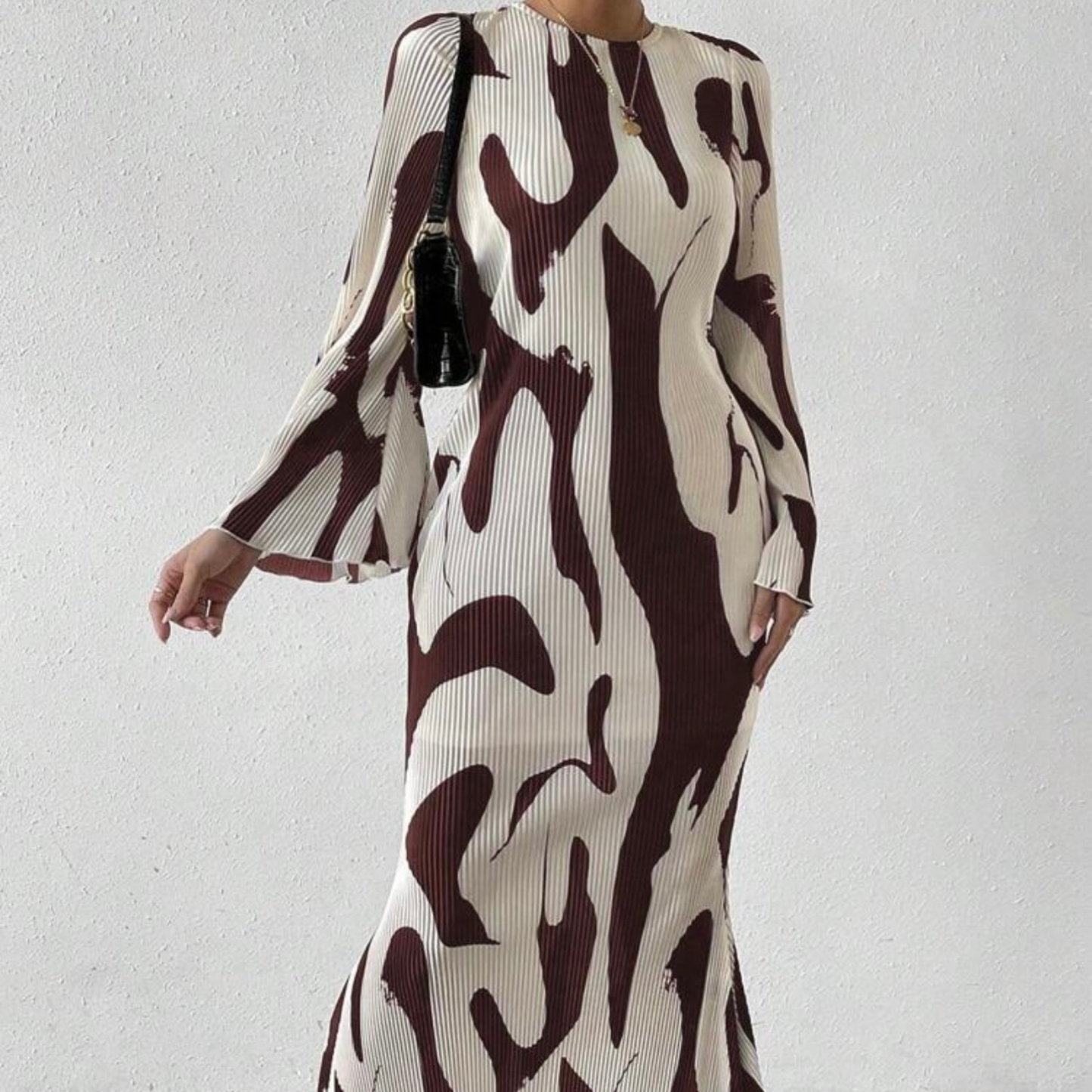 Abstract Textured Maxi Dress