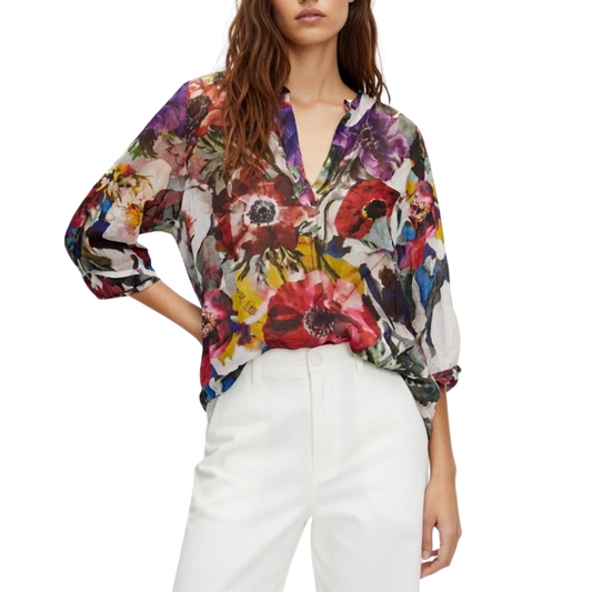 Reiss Floral Sheer Top