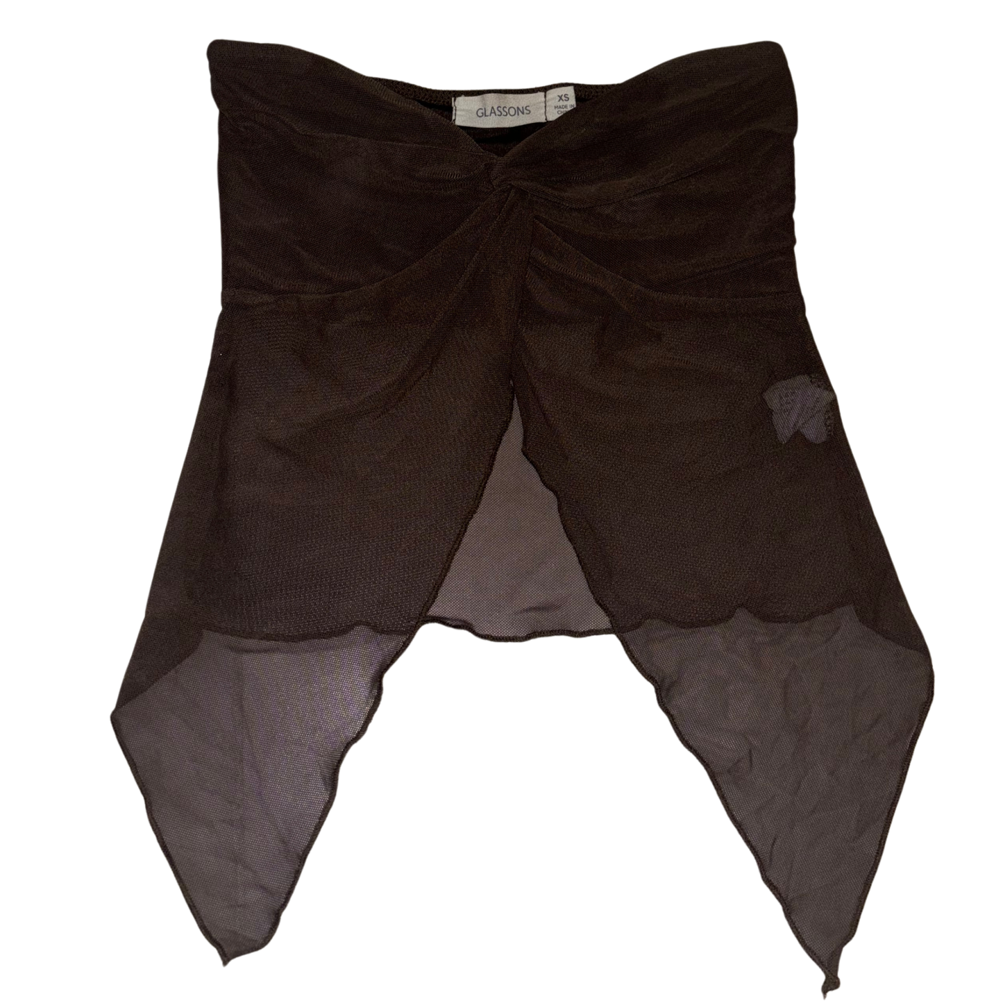 Glassons Chocolate Mesh Top