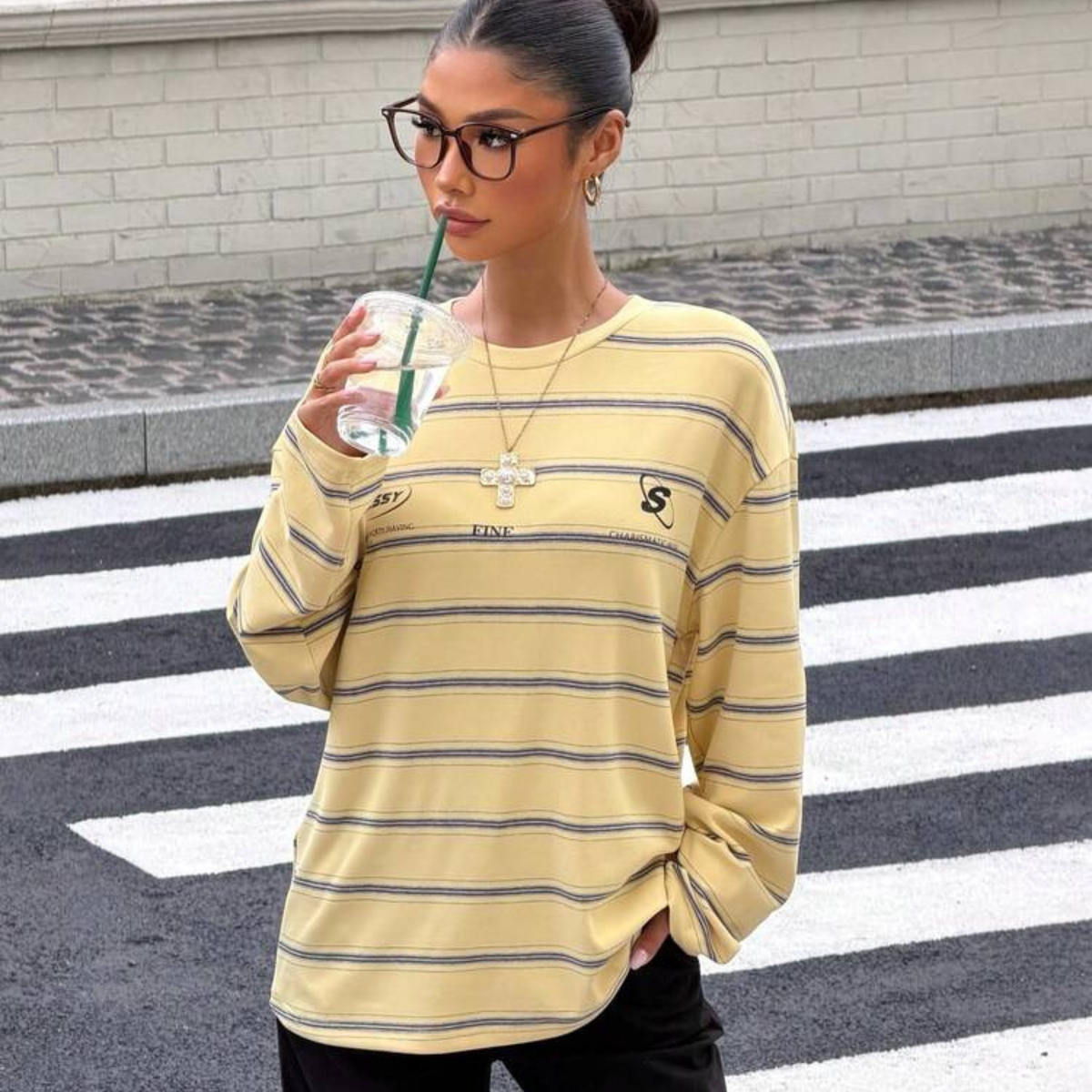 ‘Sassy’ Yellow Striped T-Shirt