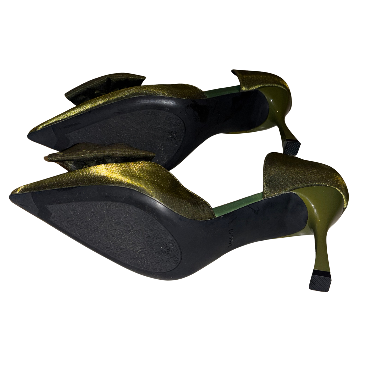 Green Velvet Bow Heels