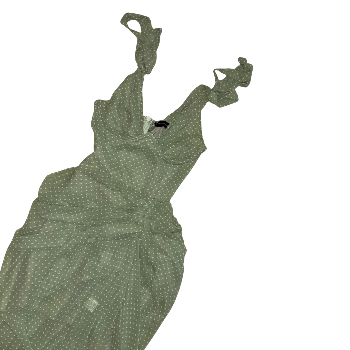 PLT Green Polka Dot Midi Dress