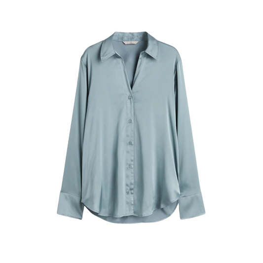 H&M Light Blue Satin Shirt
